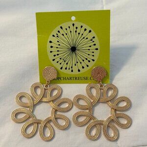 Dressy Gold Metal Statement Earrings